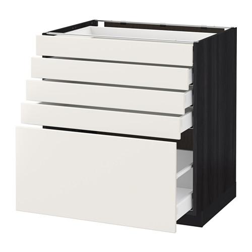 МЕТОД / МАКСИМЕРА Напольный шкаф с 5 ящиками - под дерево черный, Веддинге белый, 80x60 см МЕТОД / МАКСИМЕРА Напольный шкаф с 5 ящиками - под дерево черный, Веддинге белый, 80x60 см