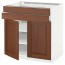 МЕТОД / МАКСИМЕРА Напольный шкаф/2дверцы/2ящика - белый, Филипстад коричневый, 80x60 см
