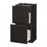 МЕТОД / МАКСИМЕРА Напольный шкаф с 2 ящиками - под дерево черный, Кунгсбакка антрацит, 40x37 см МЕТОД / МАКСИМЕРА Напольный шкаф с 2 ящиками - под дерево черный, Кунгсбакка антрацит, 40x37 см