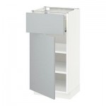 МЕТОД / ФОРВАРА Напольный шкаф с ящиком/дверью - 40x37 см, Веддинге серый, белый МЕТОД / ФОРВАРА Напольный шкаф с ящиком/дверью - 40x37 см, Веддинге серый, белый