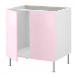 ФАКТУМ Напольн шкаф д раковины+2 двери - Рубрик Аплод светло-розовый, 80 см