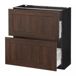МЕТОД / МАКСИМЕРА Напольный шкаф с 2 ящиками - под дерево черный, Эдсерум под дерево коричневый, 80x37 см МЕТОД / МАКСИМЕРА Напольный шкаф с 2 ящиками - под дерево черный, Эдсерум под дерево коричневый, 80x37 см