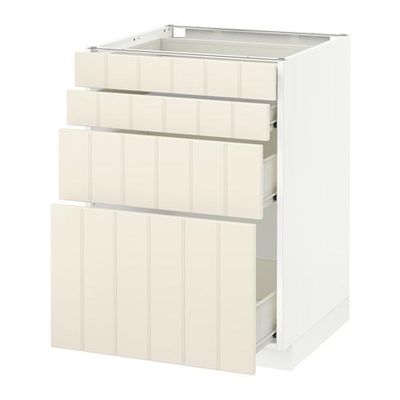 МЕТОД / ФОРВАРА Напольн шкаф 4 фронт панели/4 ящика - 60x60 см, Хитарп белый с оттенком, белый МЕТОД / ФОРВАРА Напольн шкаф 4 фронт панели/4 ящика - 60x60 см, Хитарп белый с оттенком, белый