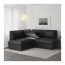 VALLENTUNA 3-местный угловой диван Мурум черный 193x193x84 cm
