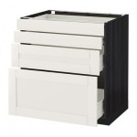 МЕТОД / ФОРВАРА Напольн шкаф 4 фронт панели/4 ящика - 80x60 см, Сэведаль белый, под дерево черный МЕТОД / ФОРВАРА Напольн шкаф 4 фронт панели/4 ящика - 80x60 см, Сэведаль белый, под дерево черный