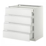 МЕТОД / ФОРВАРА Нплн шк 4фрнт/2нзк/3срд ящ - 80x60 см, Нодста белый/алюминий, белый МЕТОД / ФОРВАРА Нплн шк 4фрнт/2нзк/3срд ящ - 80x60 см, Нодста белый/алюминий, белый