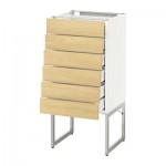 МЕТОД / МАКСИМЕРА Напольн шкаф 6фронт пнл/6 низ ящ - 40x37x60 см, Тингсрид под березу, белый МЕТОД / МАКСИМЕРА Напольн шкаф 6фронт пнл/6 низ ящ - 40x37x60 см, Тингсрид под березу, белый