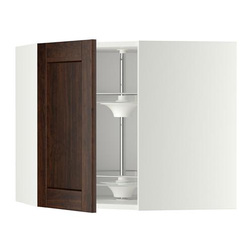 МЕТОД Угл нвсн шкф с вращающ секц - белый, Эдсерум под дерево коричневый, 68x60 см МЕТОД Угл нвсн шкф с вращающ секц - белый, Эдсерум под дерево коричневый, 68x60 см