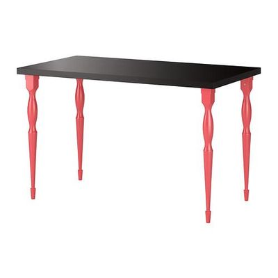 ЛИННМОН/НИПЕН Стол - черно-коричневый/красный