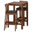 ЭПЛАРО Барный стол и 2 барных стула - Эпларо коричневая морилка/Холло черный