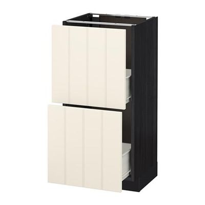 МЕТОД / ФОРВАРА Напольный шкаф с 2 ящиками - 40x37 см, Хитарп белый с оттенком, под дерево черный МЕТОД / ФОРВАРА Напольный шкаф с 2 ящиками - 40x37 см, Хитарп белый с оттенком, под дерево черный