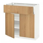 МЕТОД / ФОРВАРА Напольный шкаф+ящик/2дверцы - 80x37 см, Экестад дуб, белый МЕТОД / ФОРВАРА Напольный шкаф+ящик/2дверцы - 80x37 см, Экестад дуб, белый