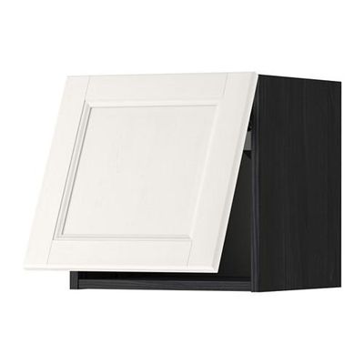 МЕТОД Горизонтальный навесной шкаф - 40x40 см, Лаксарби белый, под дерево черный