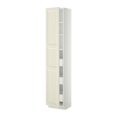 МЕТОД / МАКСИМЕРА Высокий шкаф с ящиками - белый, Будбин белый с оттенком, 40x37x200 см