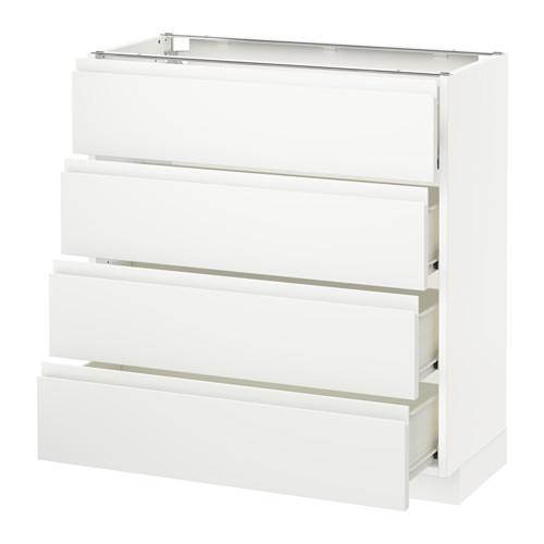 МЕТОД / ФОРВАРА Напольн шкаф 4 фронт панели/4 ящика - белый, Воксторп белый, 80x37 см МЕТОД / ФОРВАРА Напольн шкаф 4 фронт панели/4 ящика - белый, Воксторп белый, 80x37 см