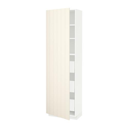МЕТОД / МАКСИМЕРА Высокий шкаф с ящиками - белый, Хитарп белый с оттенком, 60x37x200 см