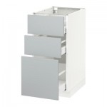 МЕТОД / МАКСИМЕРА Напольный шкаф с 3 ящиками - 40x60 см, Веддинге серый, белый МЕТОД / МАКСИМЕРА Напольный шкаф с 3 ящиками - 40x60 см, Веддинге серый, белый