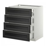 МЕТОД / ФОРВАРА Нплн шк 4фрнт/2нзк/3срд ящ - 80x60 см, Лаксарби черно-коричневый, белый МЕТОД / ФОРВАРА Нплн шк 4фрнт/2нзк/3срд ящ - 80x60 см, Лаксарби черно-коричневый, белый