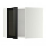 МЕТОД Углов навесн шк с полками/сткл дв - белый, Ютис дымчатое стекло/черный, 68x60 см МЕТОД Углов навесн шк с полками/сткл дв - белый, Ютис дымчатое стекло/черный, 68x60 см