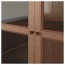 БИЛЛИ / ОКСБЕРГ Шкаф книжный со стеклянными дверьми - коричневый ясеневый шпон