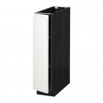 МЕТОД Напольный шкаф с полками - под дерево черный, Воксторп белый, 20x60 см