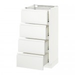 МЕТОД / ФОРВАРА Напольн шкаф 4 фронт панели/4 ящика - белый, Воксторп белый, 40x37 см
