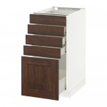 МЕТОД / ФОРВАРА Напольный шкаф с 5 ящиками - белый, Эдсерум под дерево коричневый, 40x60 см МЕТОД / ФОРВАРА Напольный шкаф с 5 ящиками - белый, Эдсерум под дерево коричневый, 40x60 см
