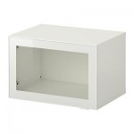 БЕСТО Стеллаж со стеклянн дверью - белый/Глассвик белый/прозрачное стекло