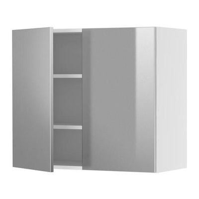 ФАКТУМ Навесной шкаф с 2 дверями - Рубрик нержавеющ сталь, 60x70 см