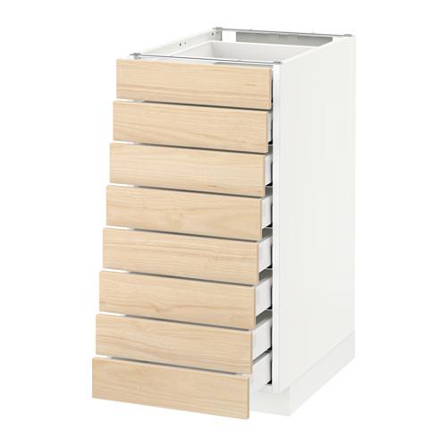 МЕТОД / МАКСИМЕРА Наполн шкаф 8 фронт/8 низк ящиков - белый, Аскерсунд под светлый ясень, 40x60 см МЕТОД / МАКСИМЕРА Наполн шкаф 8 фронт/8 низк ящиков - белый, Аскерсунд под светлый ясень, 40x60 см
