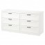 СОНГЕСАНД Комод с 6 ящиками - белый