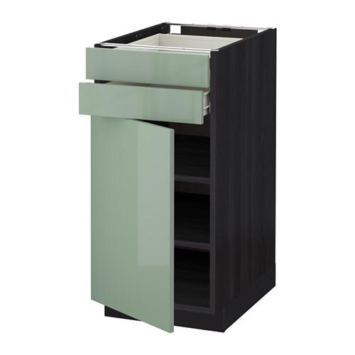 МЕТОД / ФОРВАРА Напольный шкаф с дверцей/2 ящиками - под дерево черный, Калларп глянцевый светло-зеленый, 40x60 см МЕТОД / ФОРВАРА Напольный шкаф с дверцей/2 ящиками - под дерево черный, Калларп глянцевый светло-зеленый, 40x60 см