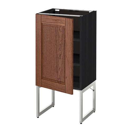 МЕТОД Напольный шкаф с полками - под дерево черный, Филипстад коричневый, 40x37x60 см МЕТОД Напольный шкаф с полками - под дерево черный, Филипстад коричневый, 40x37x60 см