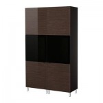 БЕСТО Комбинация д/хранения с зерк дверц - черно-коричневый/Тофта БЕСТО Комбинация д/хранения с зерк дверц - черно-коричневый/Тофта