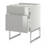 МЕТОД / МАКСИМЕРА Напольн шкаф/2фронт пнл/3ящика - -, Гревста нержавеющ сталь, 60x60x60 см