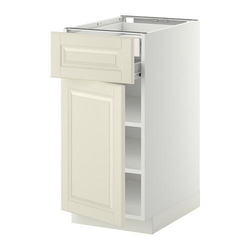 МЕТОД / ФОРВАРА Напольн шкаф двр/фр пнл/плк/2низ ящ - белый, Будбин белый с оттенком, 40x60 см