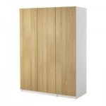 ПАКС Гардероб с 3 дверцами - Пакс Нексус дубовый шпон, белый, 150x37x201 см ПАКС Гардероб с 3 дверцами - Пакс Нексус дубовый шпон, белый, 150x37x201 см