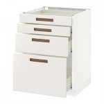 МЕТОД / ФОРВАРА Напольн шкаф 4 фронт панели/4 ящика - 60x60 см, Мэрста белый, белый