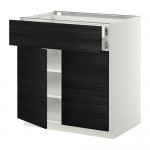 МЕТОД / ФОРВАРА Напольный шкаф/2дверцы/2ящика - белый, Тингсрид под дерево черный МЕТОД / ФОРВАРА Напольный шкаф/2дверцы/2ящика - белый, Тингсрид под дерево черный