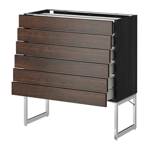 МЕТОД / МАКСИМЕРА Напольн шкаф 6фронт пнл/6 низ ящ - под дерево черный, Эдсерум под дерево коричневый, 80x37x60 см МЕТОД / МАКСИМЕРА Напольн шкаф 6фронт пнл/6 низ ящ - под дерево черный, Эдсерум под дерево коричневый, 80x37x60 см