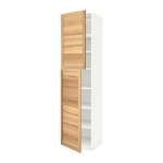 МЕТОД Высокий шкаф с полками/2 дверцы - белый, Торхэмн естественный ясень, 60x60x240 см МЕТОД Высокий шкаф с полками/2 дверцы - белый, Торхэмн естественный ясень, 60x60x240 см