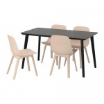 ЛИСАБО / ОДГЕР Стол и 4 стула