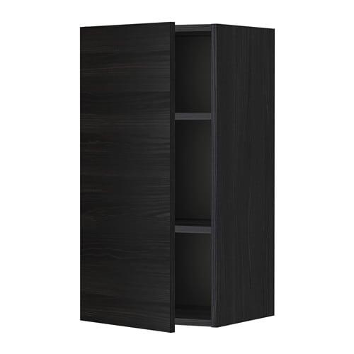 МЕТОД Шкаф навесной с полкой - под дерево черный, Тингсрид под дерево черный, 40x80 см МЕТОД Шкаф навесной с полкой - под дерево черный, Тингсрид под дерево черный, 40x80 см