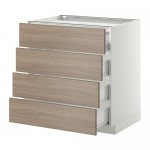 МЕТОД / ФОРВАРА Напольн шкаф/4фронт пнл/4ящика - 80x60 см, Брокхульт под грецкий орех светло-серый, белый МЕТОД / ФОРВАРА Напольн шкаф/4фронт пнл/4ящика - 80x60 см, Брокхульт под грецкий орех светло-серый, белый