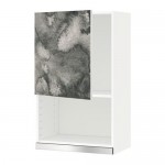 МЕТОД Навесной шкаф для СВЧ-печи - белый, Кальвиа с печатным рисунком, 60x100 см