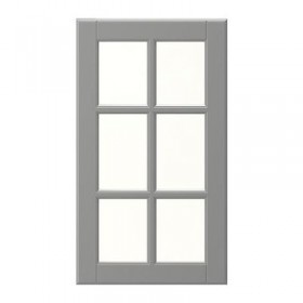 ЛИДИНГО Стеклянная дверь - серый, 40x92 см
