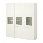 БЕСТО Комбинация д/хранения+стекл дверц - белый БЕСТО Комбинация д/хранения+стекл дверц - белый