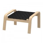 ПОЭНГ Табурет для ног - березовый шпон/мебельная тесьма черный