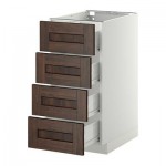 МЕТОД / ФОРВАРА Напольн шкаф 4 фронт панели/4 ящика - 40x60 см, Эдсерум под дерево коричневый, белый МЕТОД / ФОРВАРА Напольн шкаф 4 фронт панели/4 ящика - 40x60 см, Эдсерум под дерево коричневый, белый