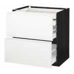 МЕТОД / МАКСИМЕРА Напл шк 2 фрнт/2низ/1срд/1 выс ящ - под дерево черный, Воксторп белый, 80x60 см МЕТОД / МАКСИМЕРА Напл шк 2 фрнт/2низ/1срд/1 выс ящ - под дерево черный, Воксторп белый, 80x60 см
